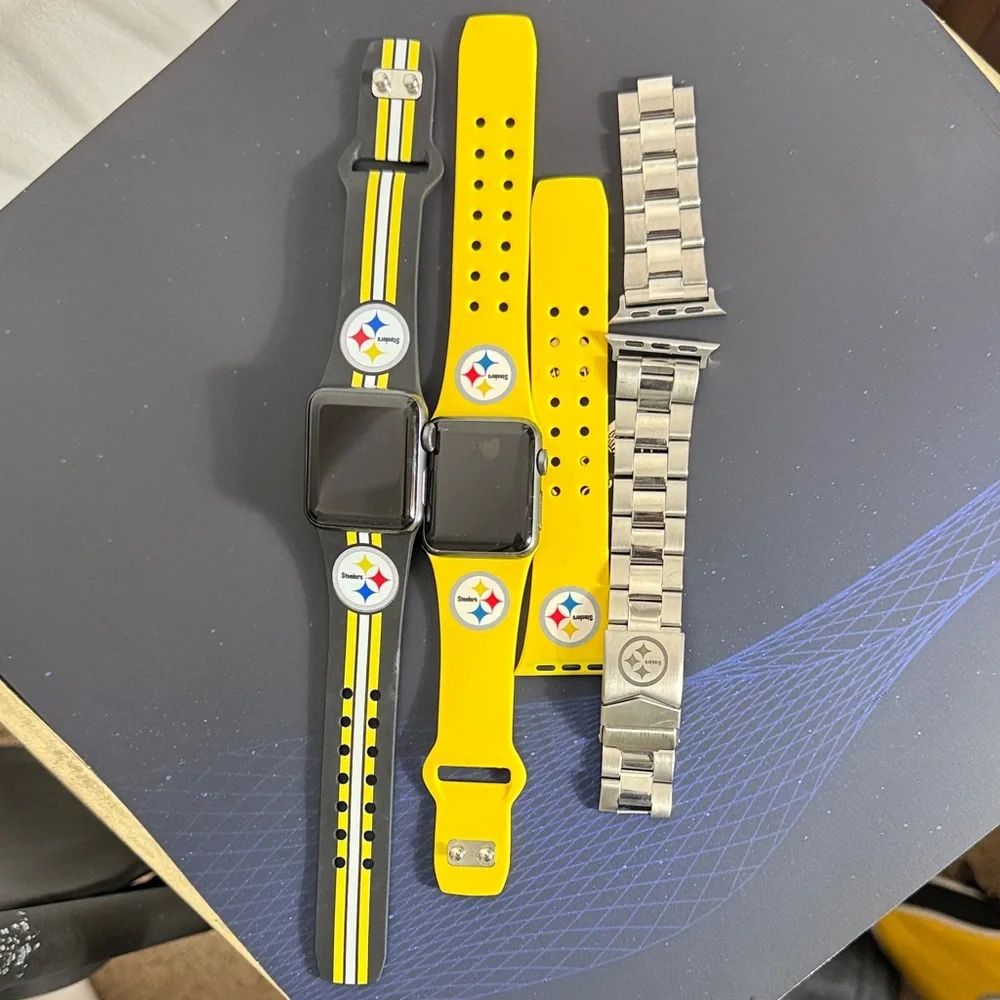 Steelers Themed Smartwatch Bands - Yellow and Black & Silver